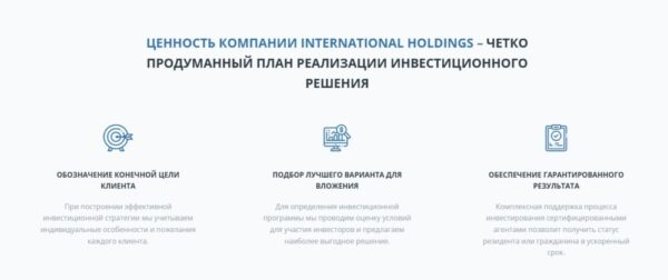 international holdings о компании